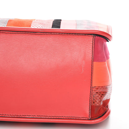 Proenza Schouler Lambskin Lizard Snakeskin Suede Stripe Medium Tote Cuban Red 8 of 10