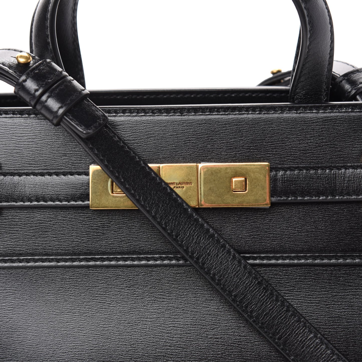 Smooth Calfskin Manhattan Nano Shopper Tote Black