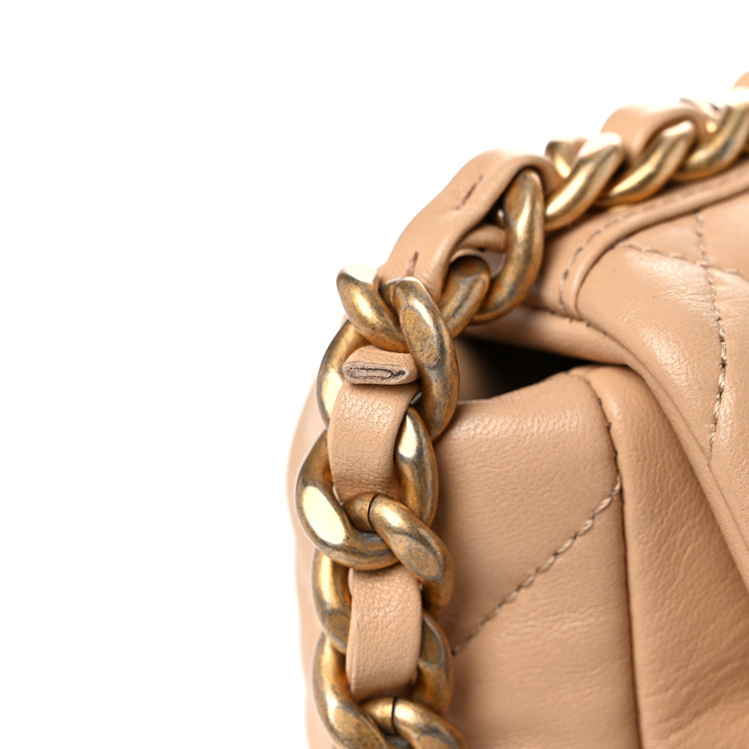 Chanel Lambskin Quilted Medium Chanel 19 Flap Beige 11 of 12