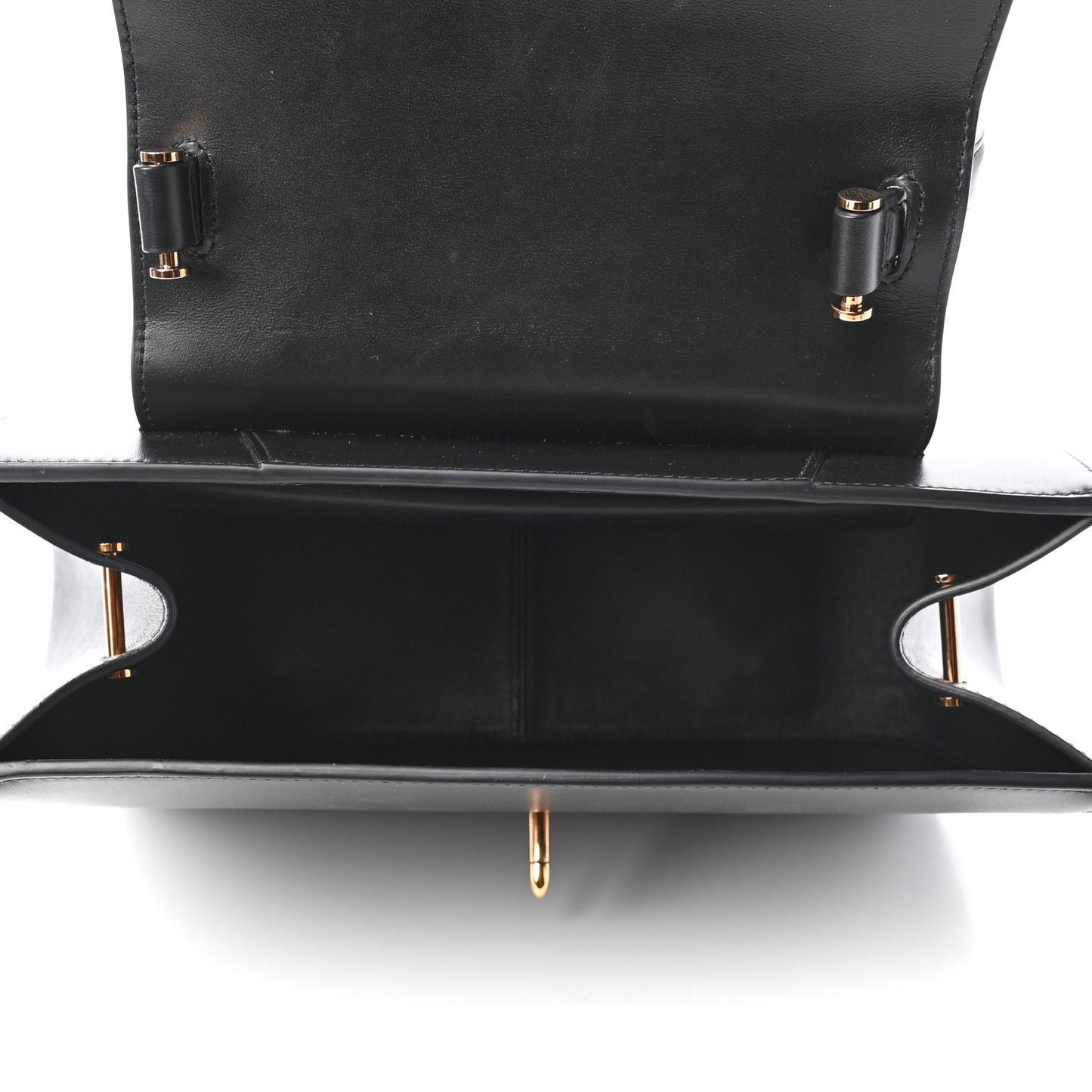 Vitello Barocco Virtus Small Top Handle Shoulder Bag Black