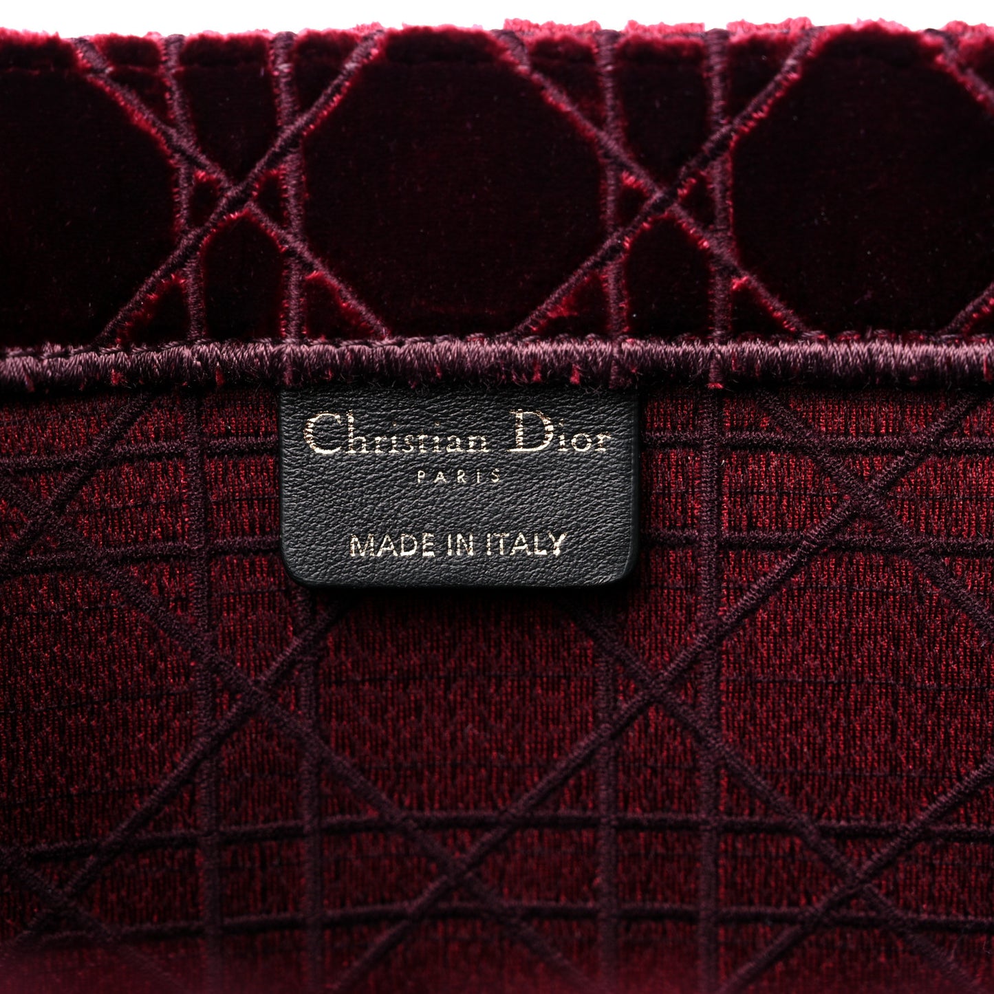 Velvet Cannage Large Book Tote Burgundy