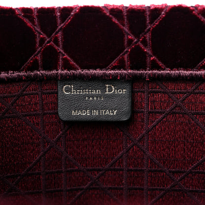 Christian Dior Velvet Cannage Large Book Tote Burgundy 5 of 9