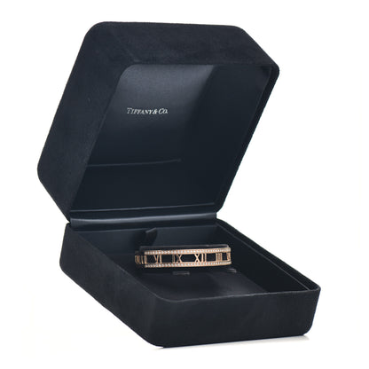 Tiffany 18K Rose Gold Diamond Atlas Open Hinged Bangle Bracelet 5 of 5