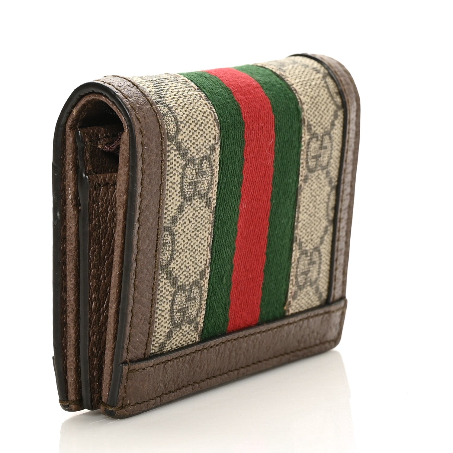 Gucci GG Supreme Monogram Web Ophidia Card Case Beige New Acero 3 of 8