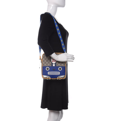 Gucci GG Supreme Monogram Kids Car Crossbody Bag Blue Yellow 2 of 10