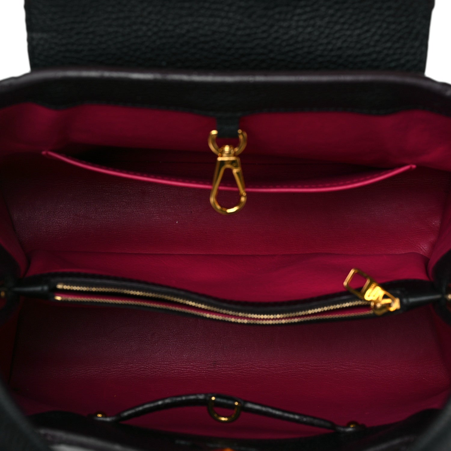 Louis Vuitton Taurillon Capucines MM Black Fuchsia 5 of 10