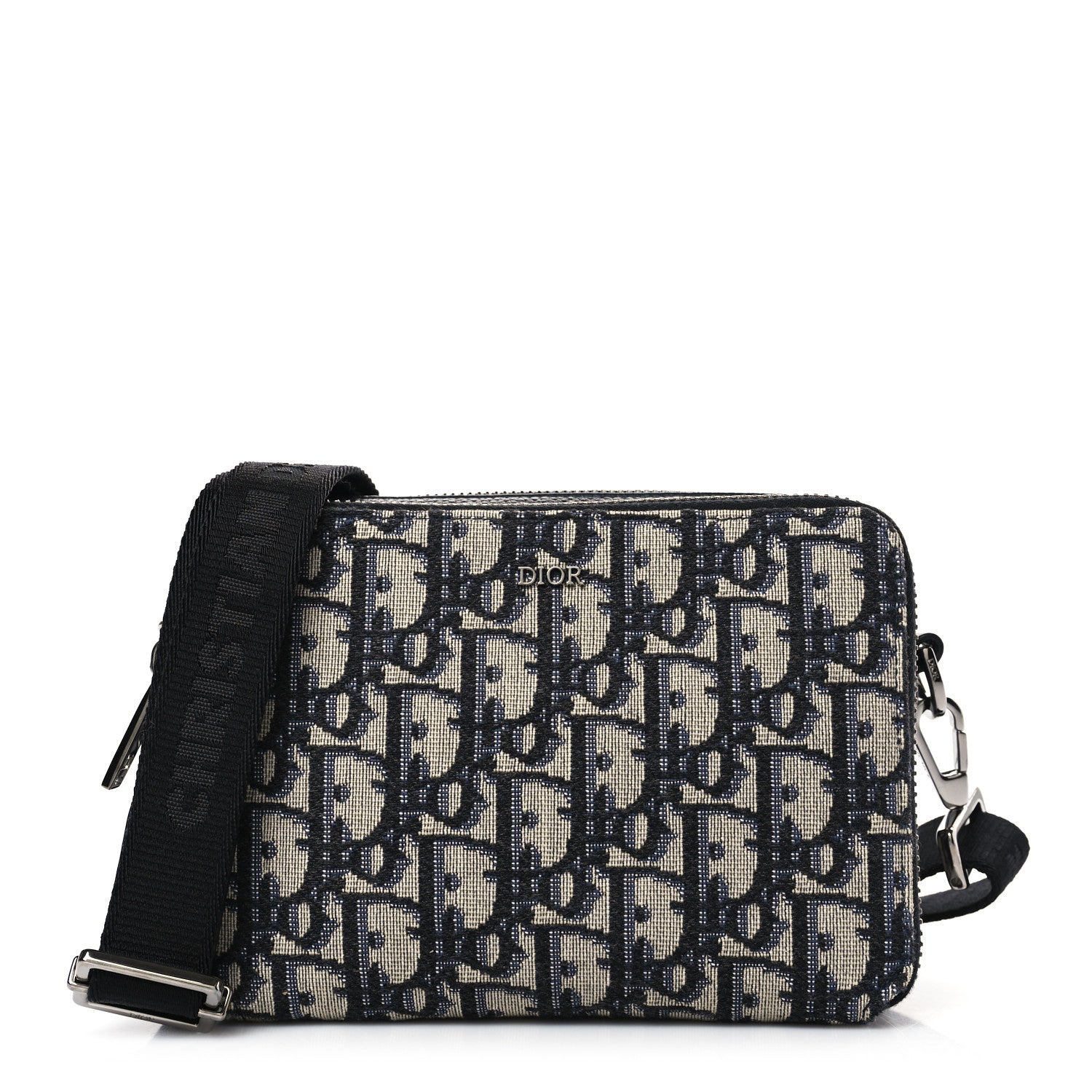 Christian Dior Oblique Pouch Beige Black 1 of 10
