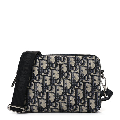 Christian Dior Oblique Pouch Beige Black 1 of 10