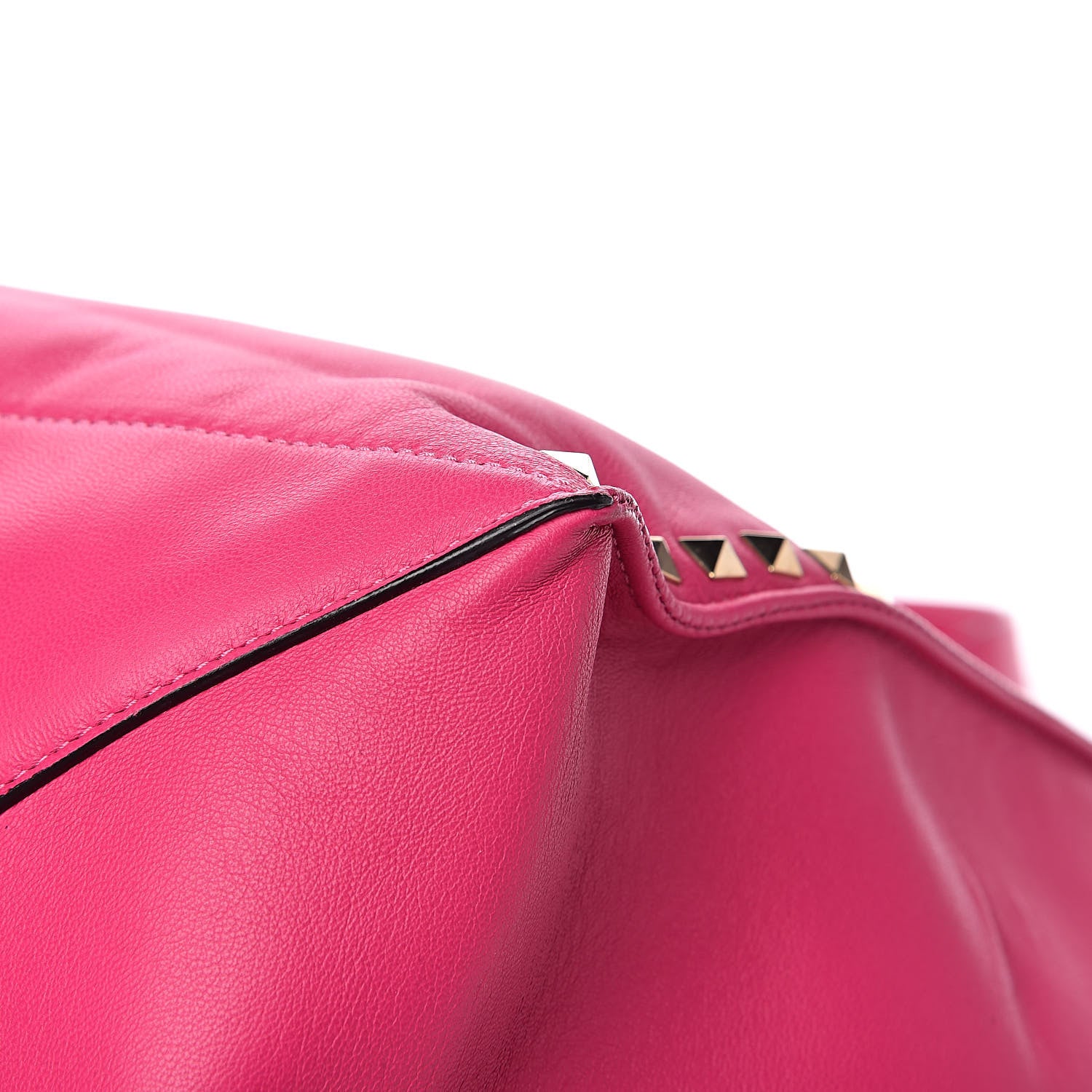 Valentino Garavani Nappa Medium Rockstud Soft Tote Pop Fuxia 9 of 13