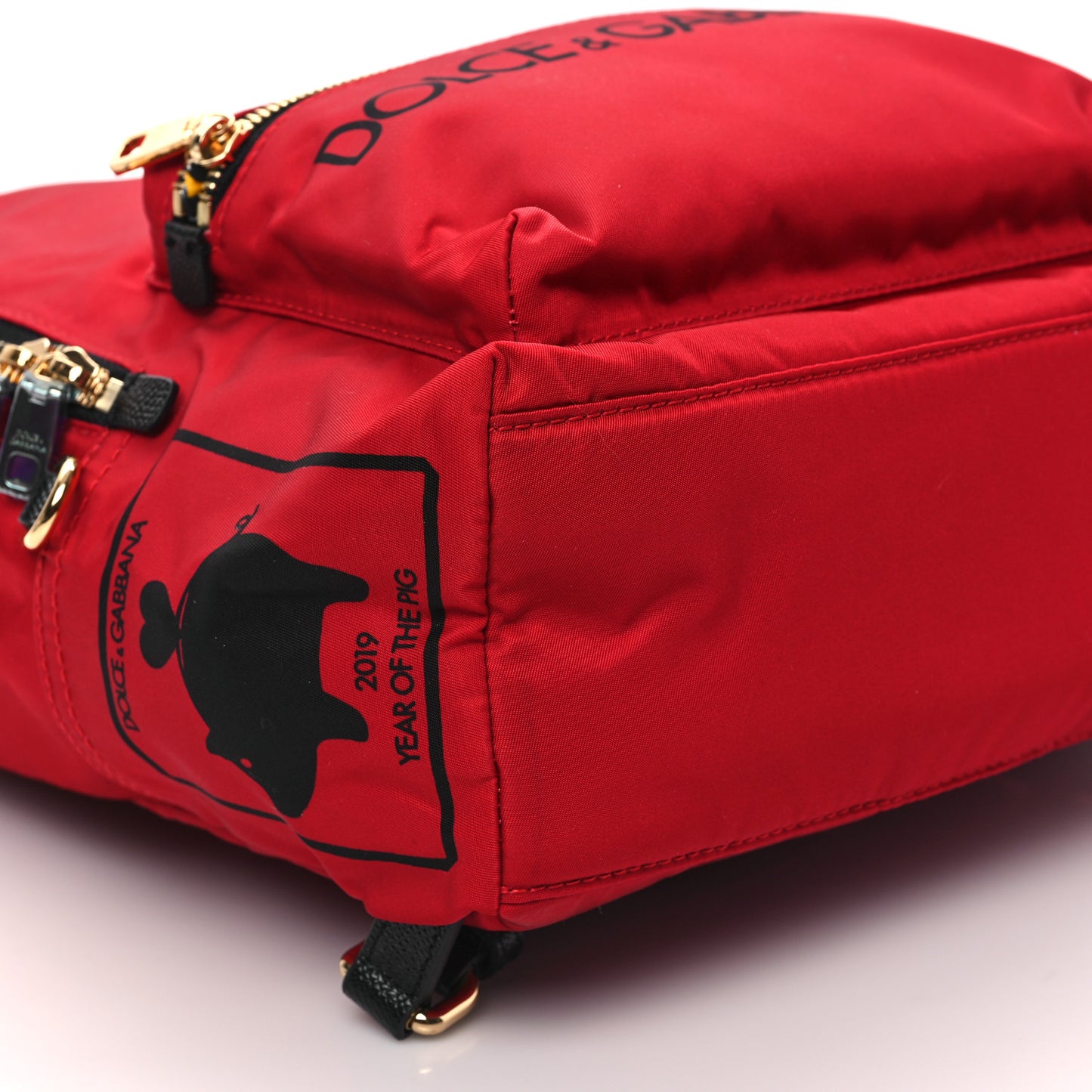 Nylon Year Of The Pig Backpack Red Multicolor