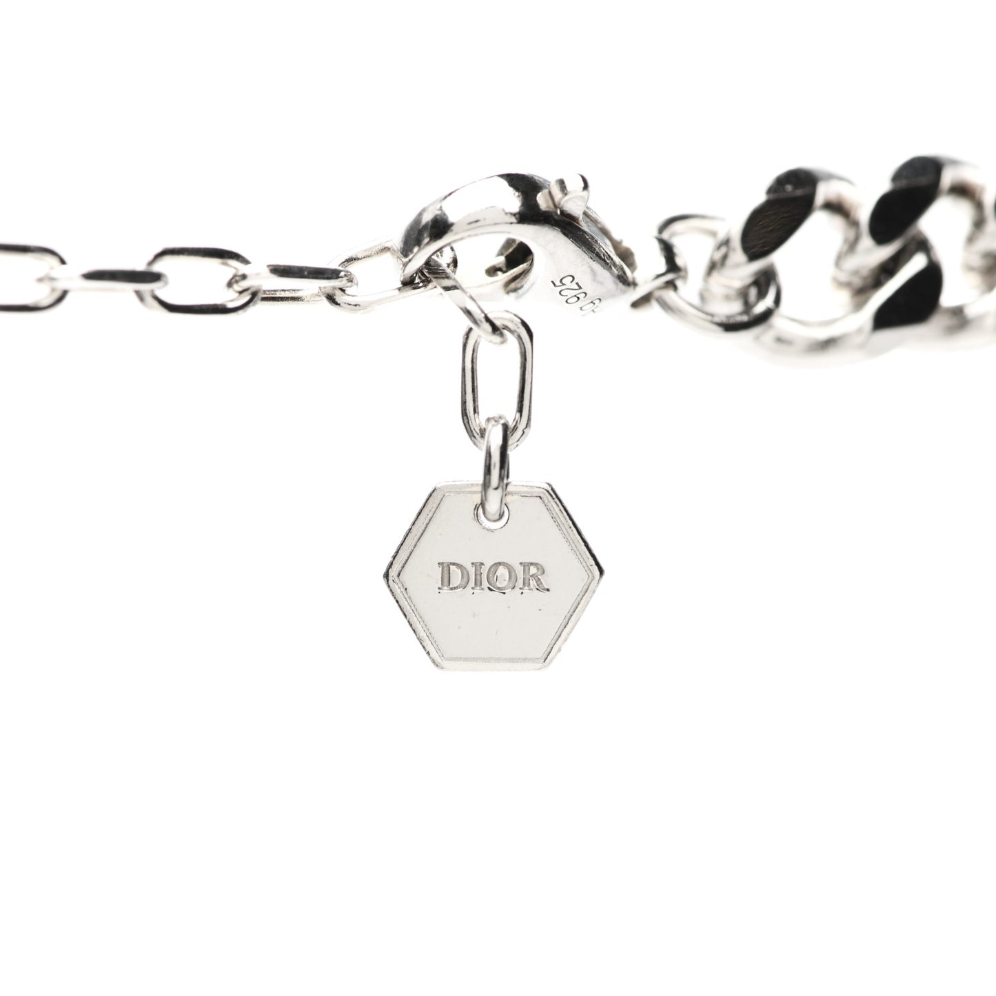 Sterling Silver Oblique Plate Chain Link Necklace