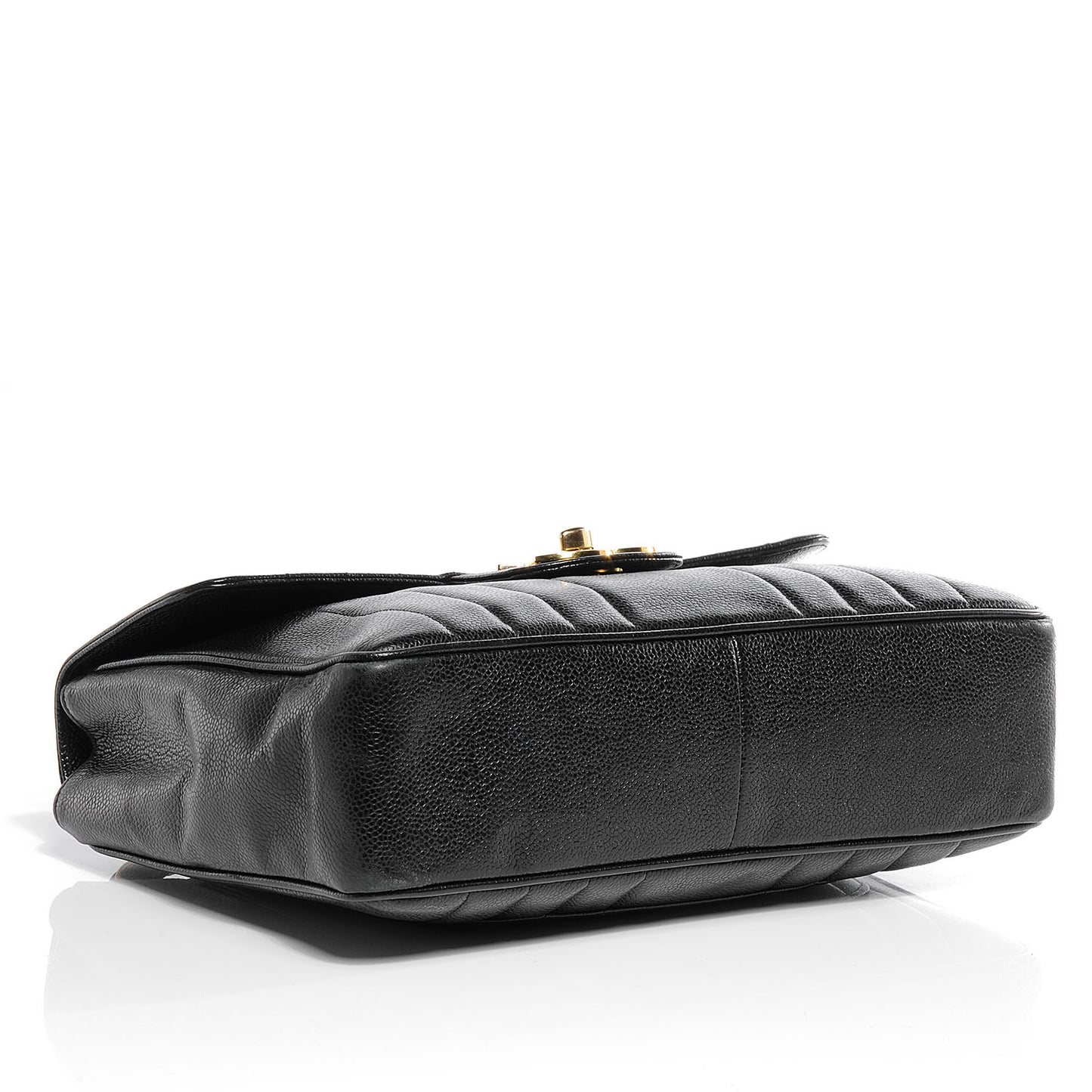 Caviar Vertical Quilt Jumbo Flap Black