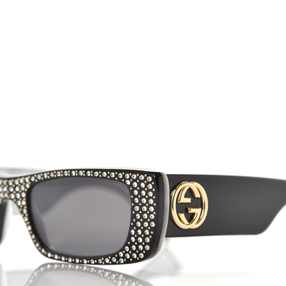 Gucci Acetate Rectangular Crystal Sunglasses GG0516S Black 7 of 8