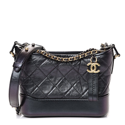 Chanel Aged Calfskin Quilted Small Gabrielle Hobo Black 1 of 10