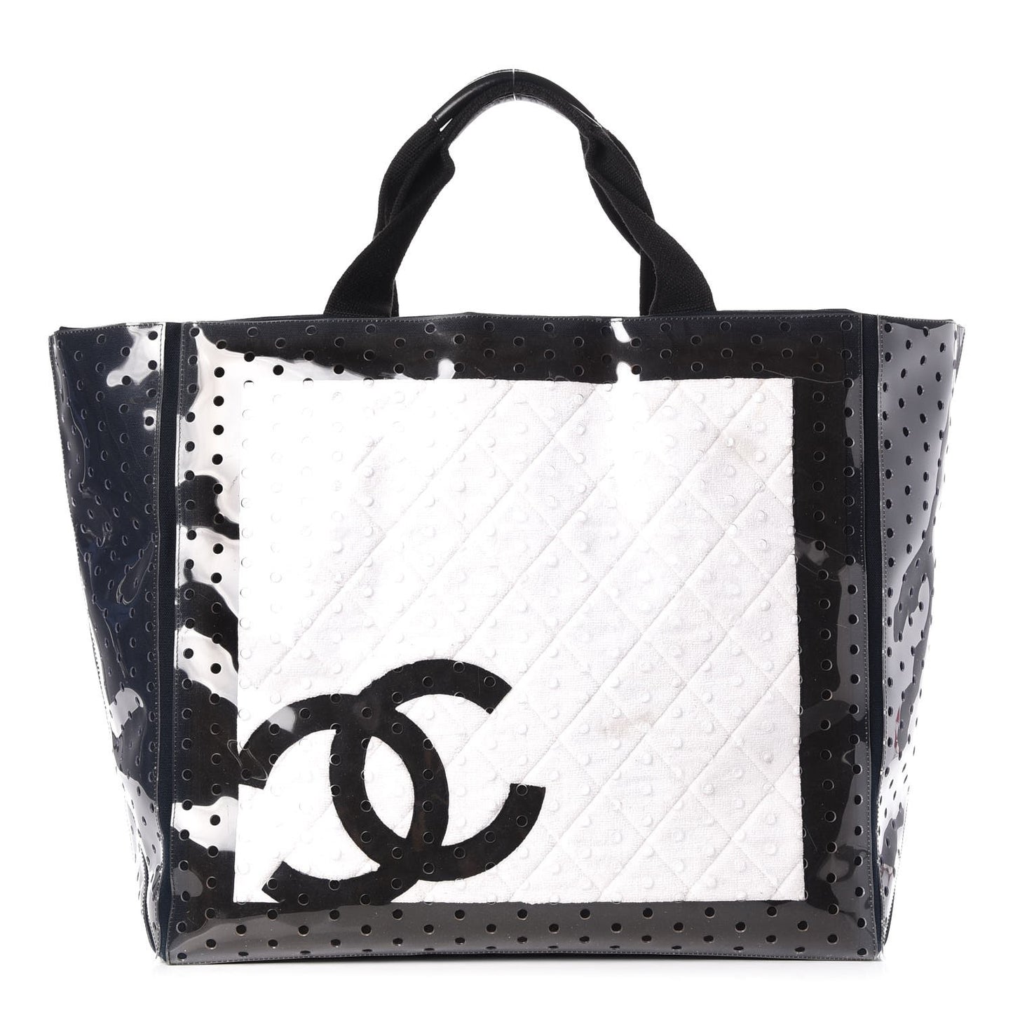 Canvas Vinyl Perforated CC Tote White Black Dark Navy