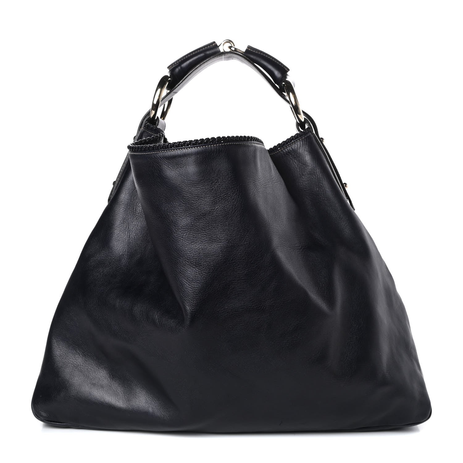 Gucci Calfskin Large Horsebit Chain Hobo Black 1 of 9