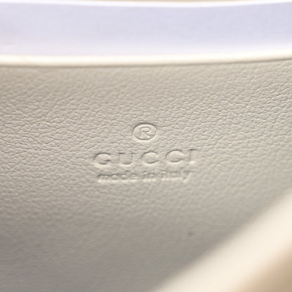 Gucci Vintage Effect Calfskin Matelasse Diagonal Torchon GG Marmont Chain Wallet Mystic White Blue Agata 6 of 12