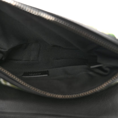 Christian Dior Velvet Oblique Mens Saddle Bag Black Green 5 of 9