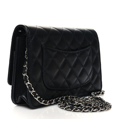 Chanel Lambskin Quilted Wallet On Chain WOC Black 3 of 12