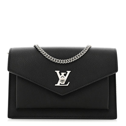 Louis Vuitton Soft Calfskin My Lockme Chain Pochette Black 1 of 11
