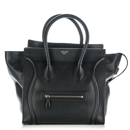 Celine Drummed Calfskin Mini Luggage Black 1 of 7