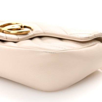Gucci Calfskin Matelasse Super Mini GG Marmont Shoulder Bag White 10 of 14