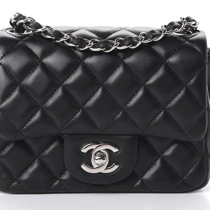 Chanel Lambskin Quilted Mini Square Flap Black 7 of 9