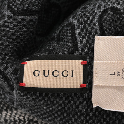 Gucci Wool Monogram Doubly G Beanie Hat L Black Dark Grey 5 of 5