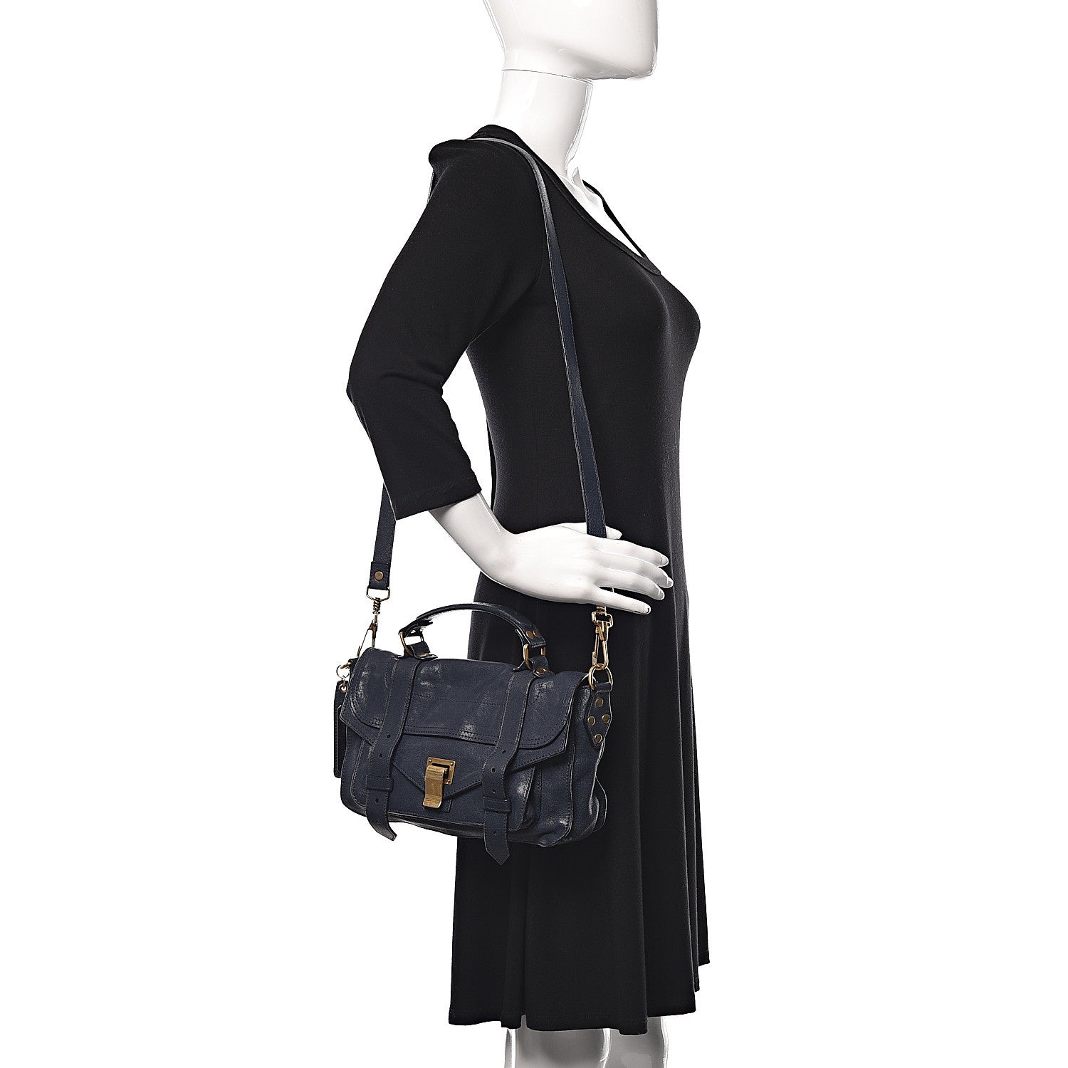 Proenza Schouler Lambskin Tiny PS1 Satchel Midnight 2 of 24