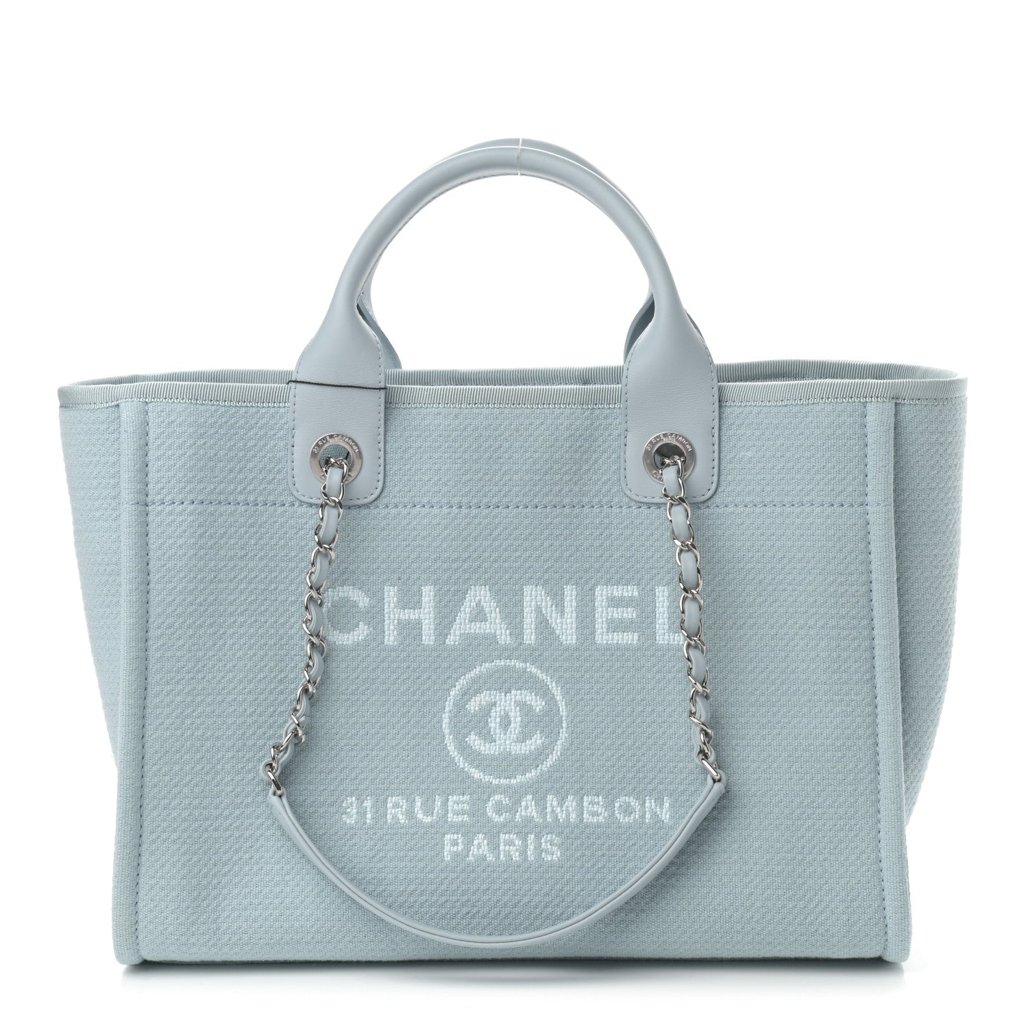 Chanel Mixed Fibers Small Deauville Tote Light Blue 2 of 11