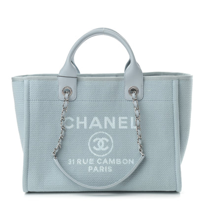 Chanel Mixed Fibers Small Deauville Tote Light Blue 2 of 11