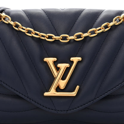 Louis Vuitton Calfskin New Wave Chain Bag MM NM Bleu Nuit 7 of 9