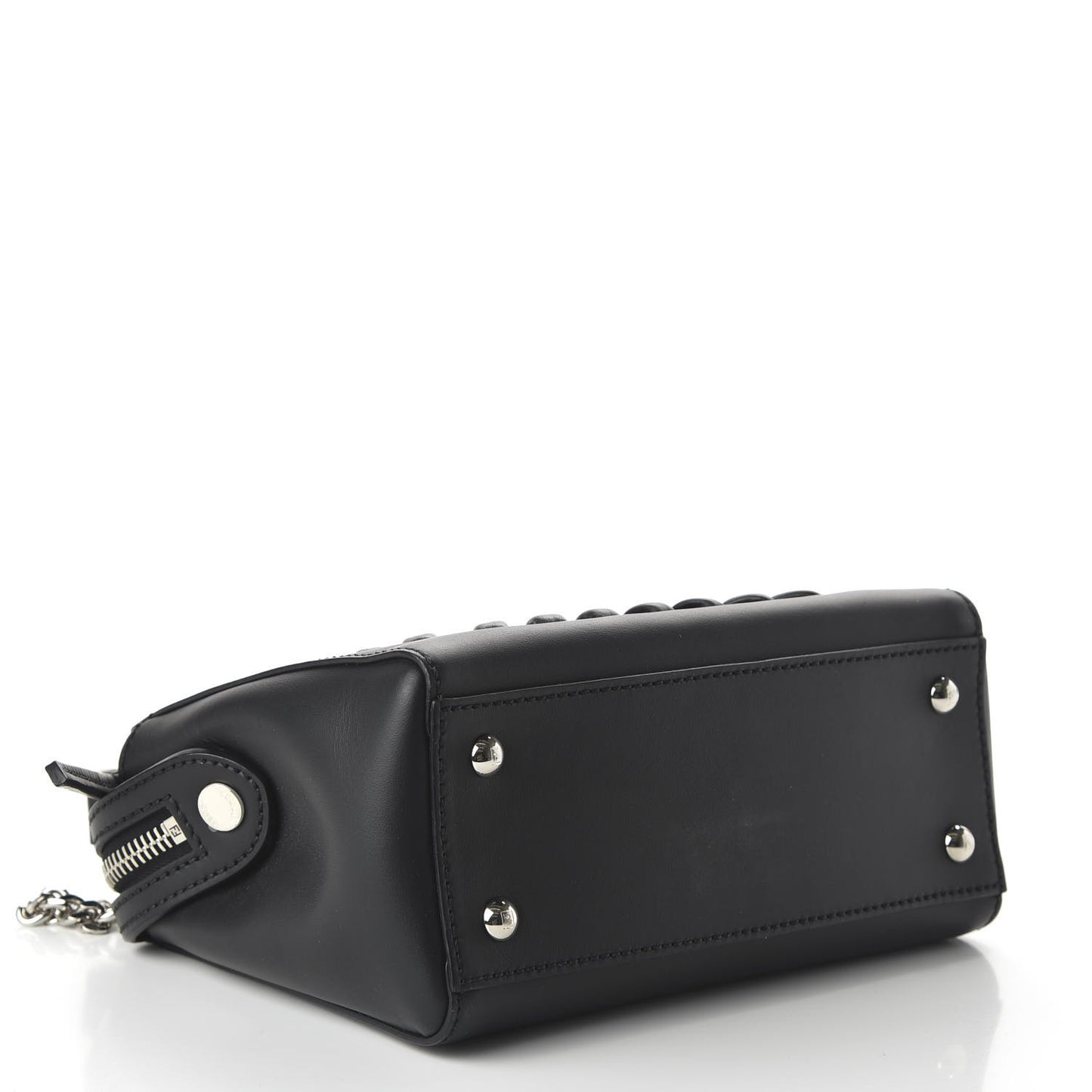 Vitello Baltico Dolce Nappa Lace Up Small Dotcom Click Chain Satchel Black