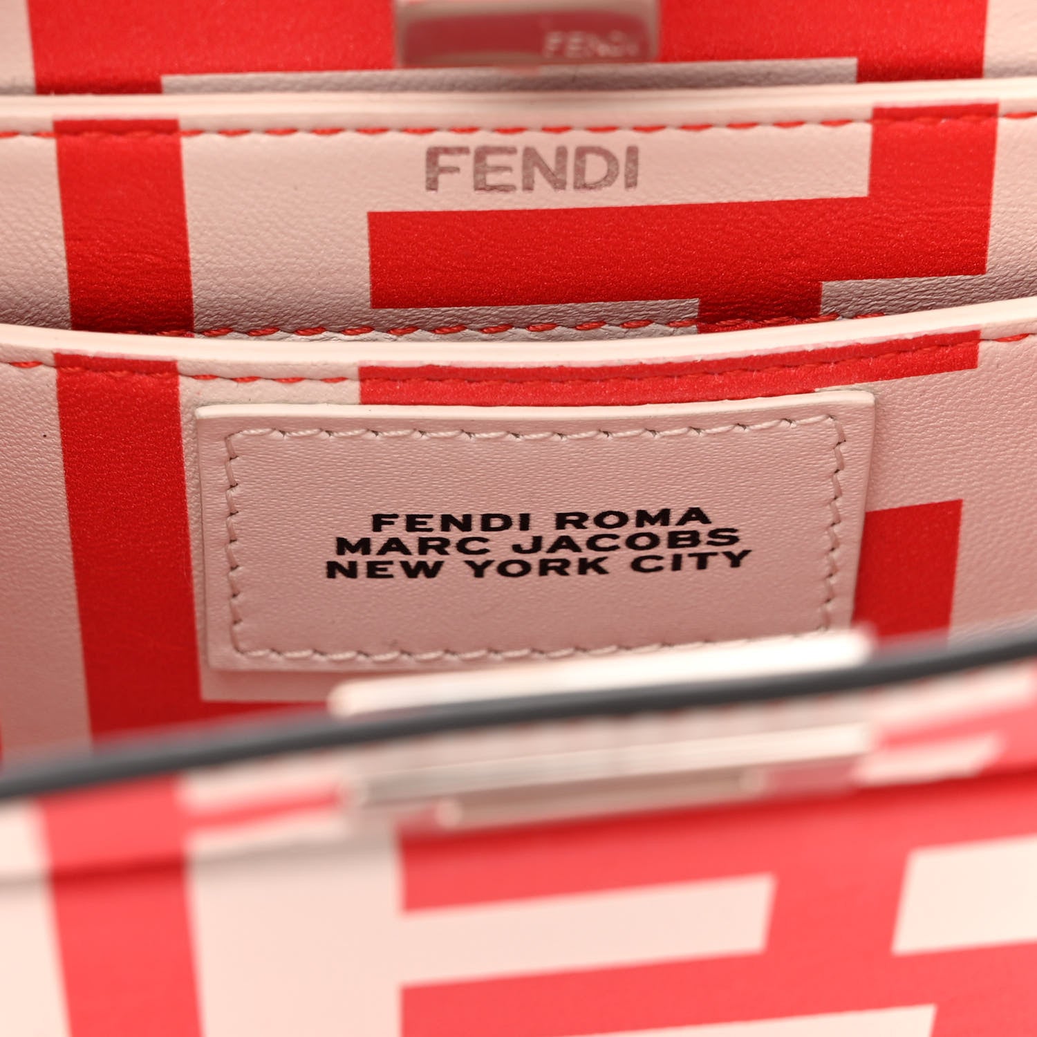 Fendi X MARC JACOBS Nappa Lunar New Year Petite Peekaboo I SEE U Satchel Glow Coral White 7 of 10