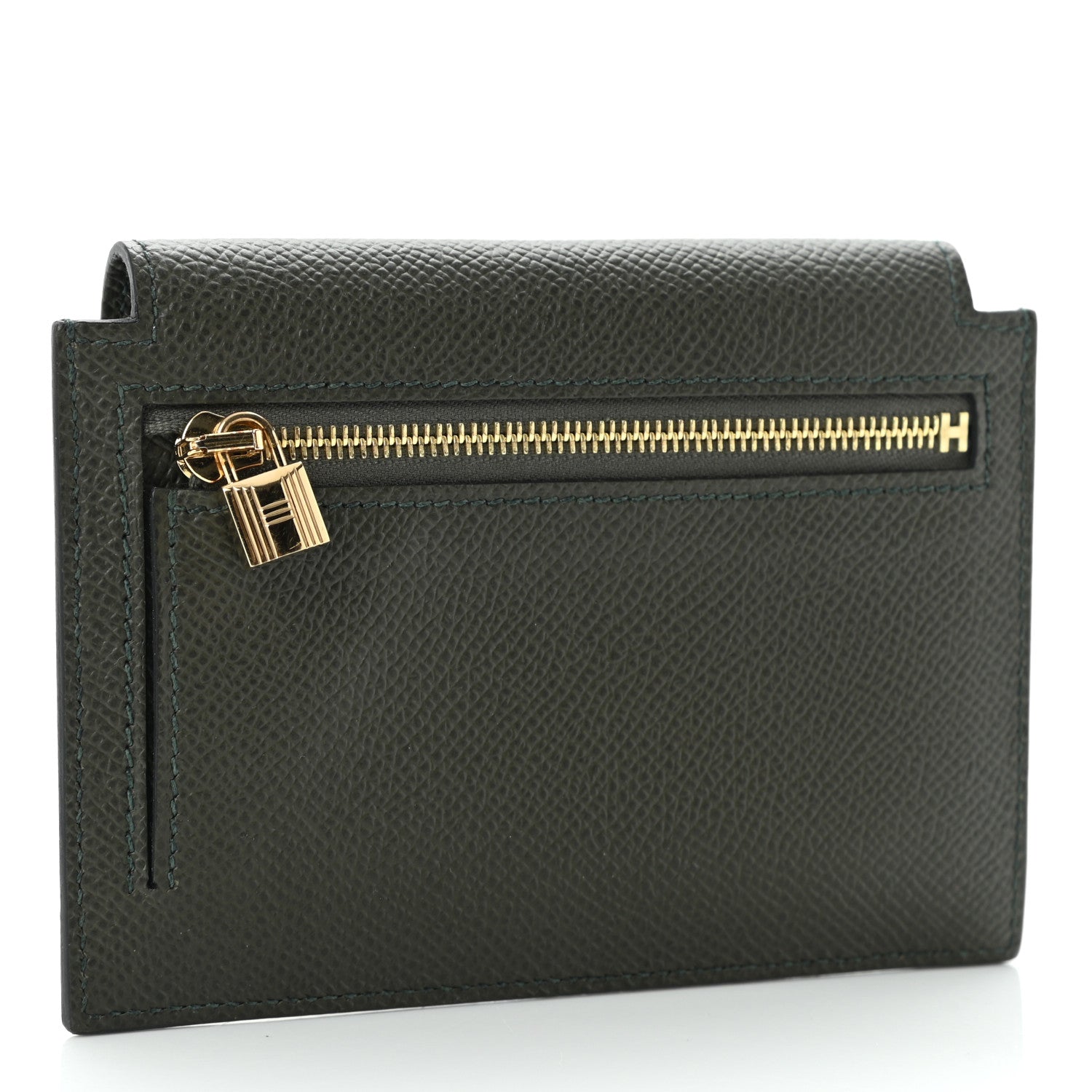 Hermes Epsom Kelly Pocket Compact Wallet Vert De Gris 3 of 8