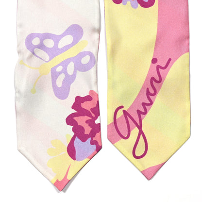 Gucci Silk Twill Flower Print Scarf Fluo Pink 2 of 3