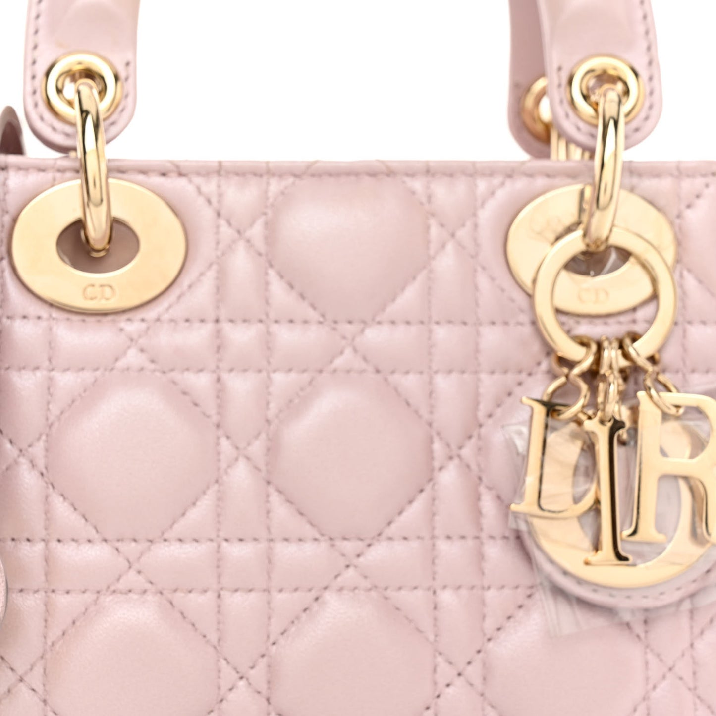 Metallic Lambskin Cannage Mini Lady Dior Lotus