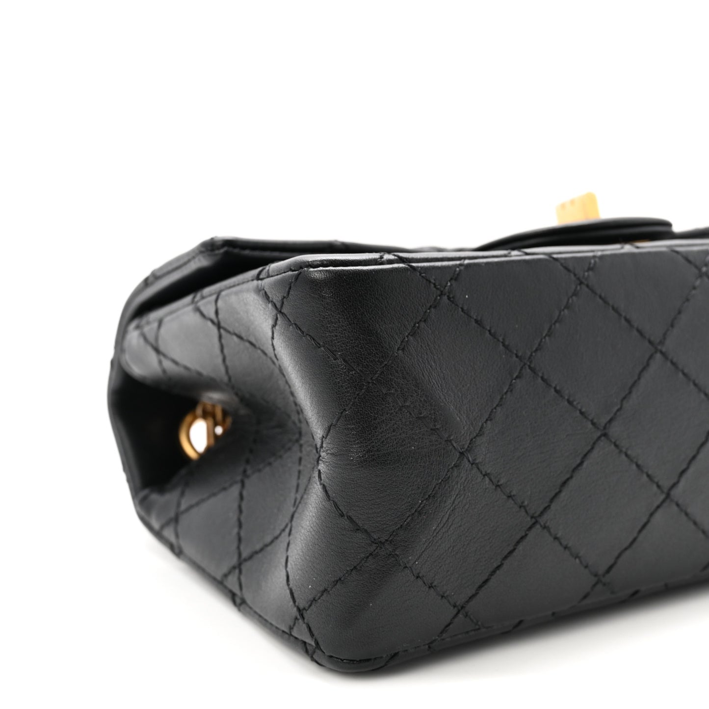 Aged Calfskin Quilted 2.55 Reissue Mini Flap Black
