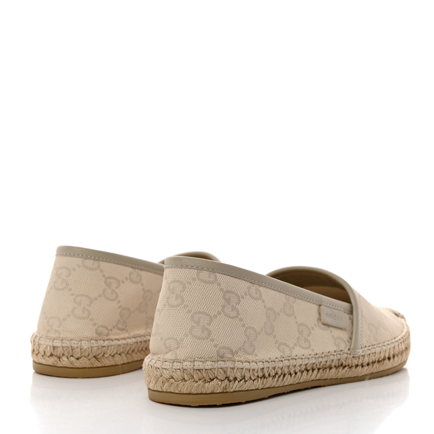 Washed Cotton Miro Soft Calfskin GG Monogram Espadrilles 36.5 White Mystic White