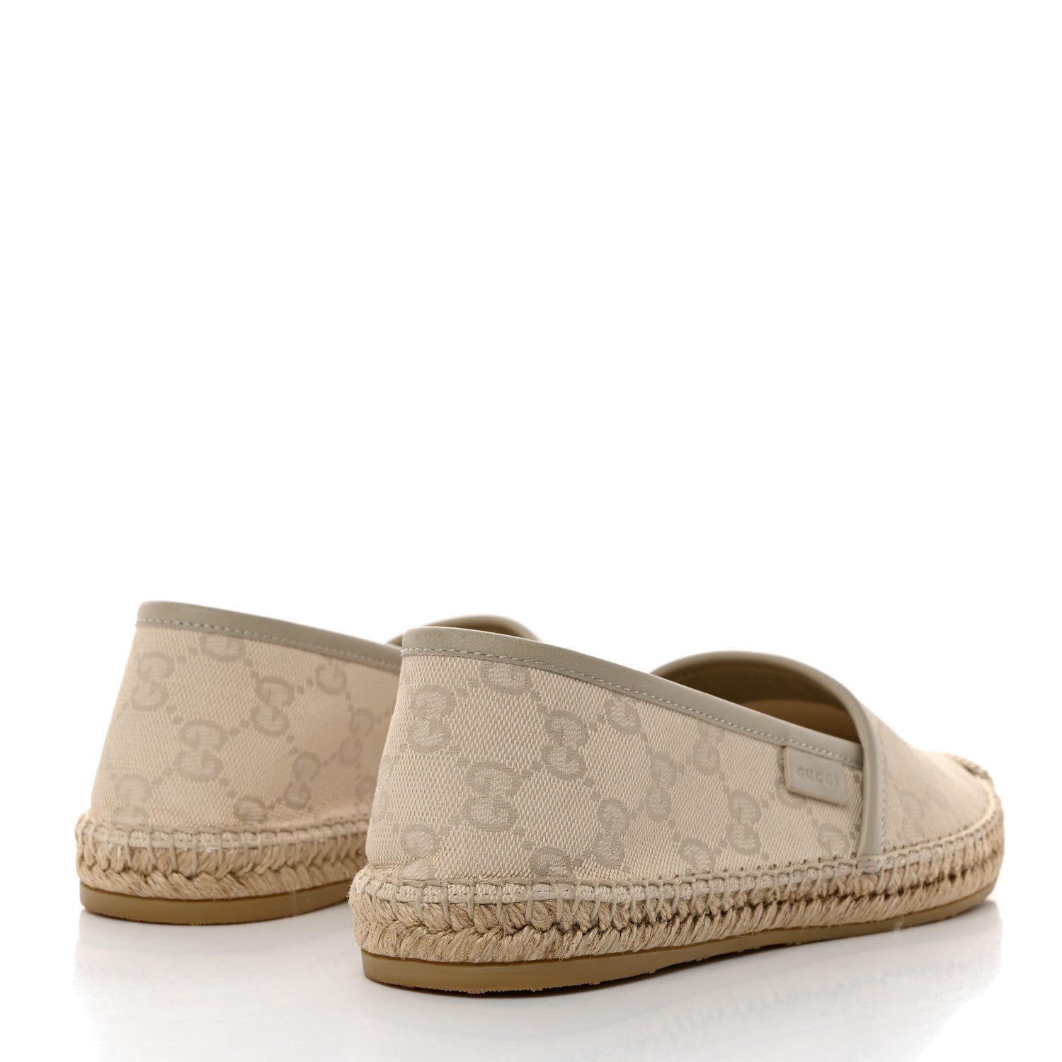 Gucci Washed Cotton Miro Soft Calfskin GG Monogram Espadrilles 36.5 White Mystic White 4 of 10