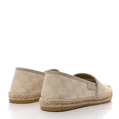 Gucci Washed Cotton Miro Soft Calfskin GG Monogram Espadrilles 36.5 White Mystic White 4 of 10