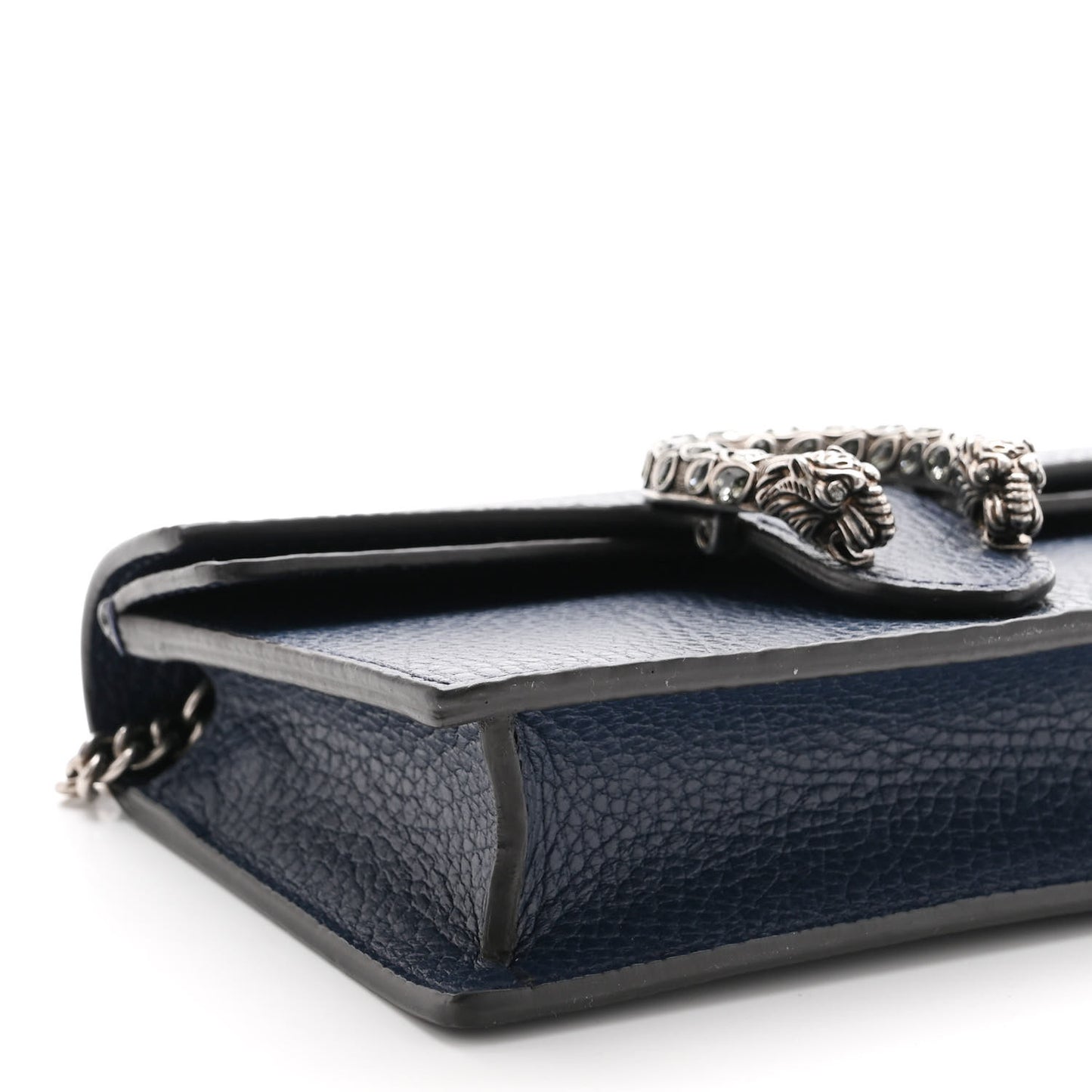 Dollar Calfskin Crystal Super Mini Dionysus Shoulder Bag Blue Agata Black Diamond