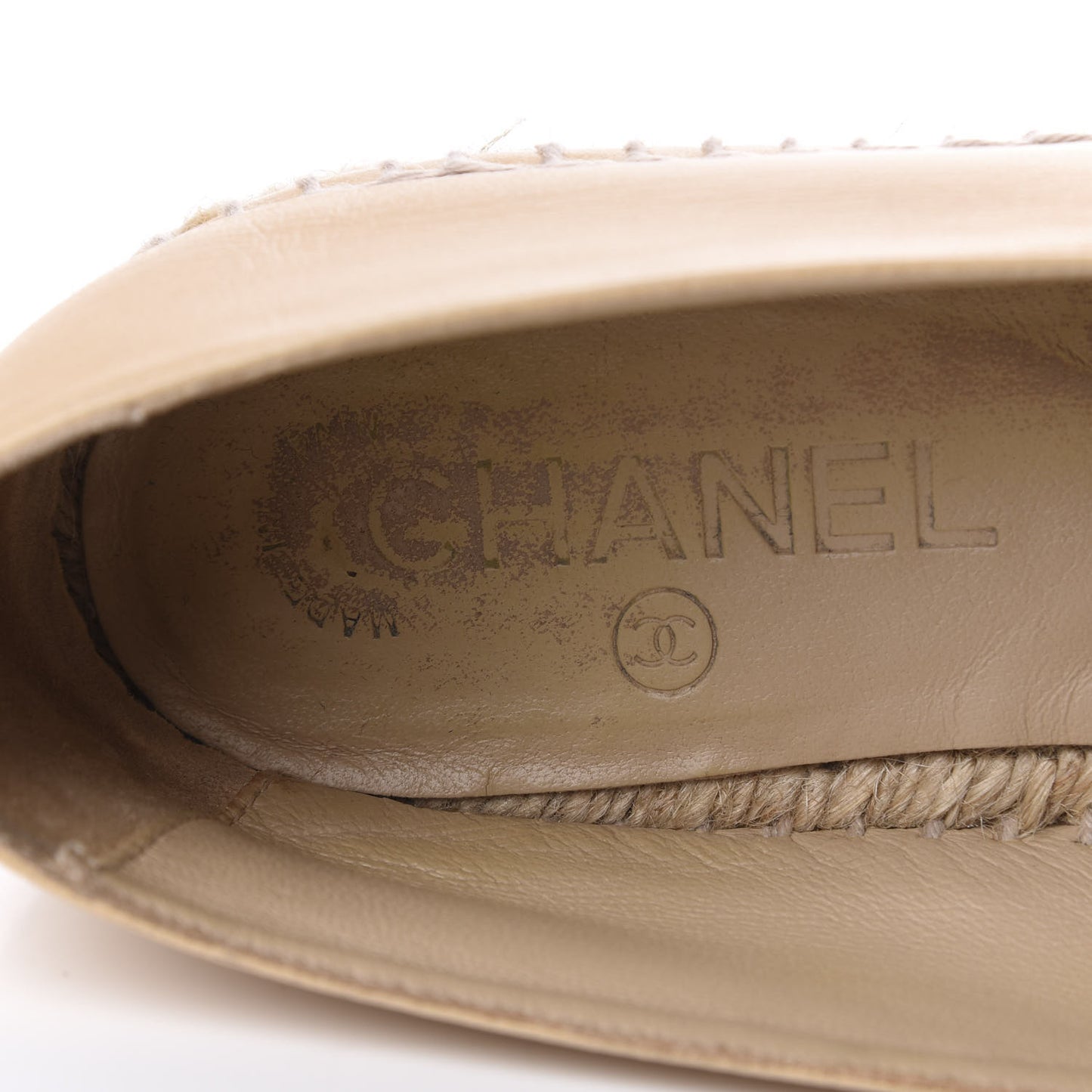 Lambskin CC Espadrilles 37 Beige Black