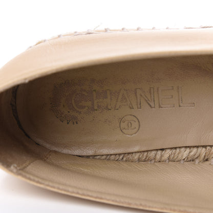 Chanel Lambskin CC Espadrilles 37 Beige Black 7 of 15
