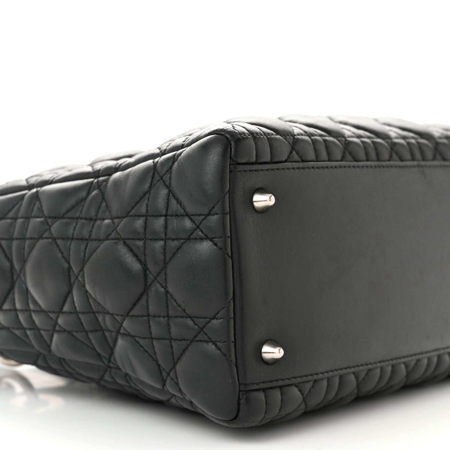 Christian Dior Lambskin Cannage Medium Lady Dior Black 9 of 15