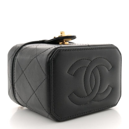 Chanel Lambskin Quilted Vanity Clutch With Chain Black 4 of 11