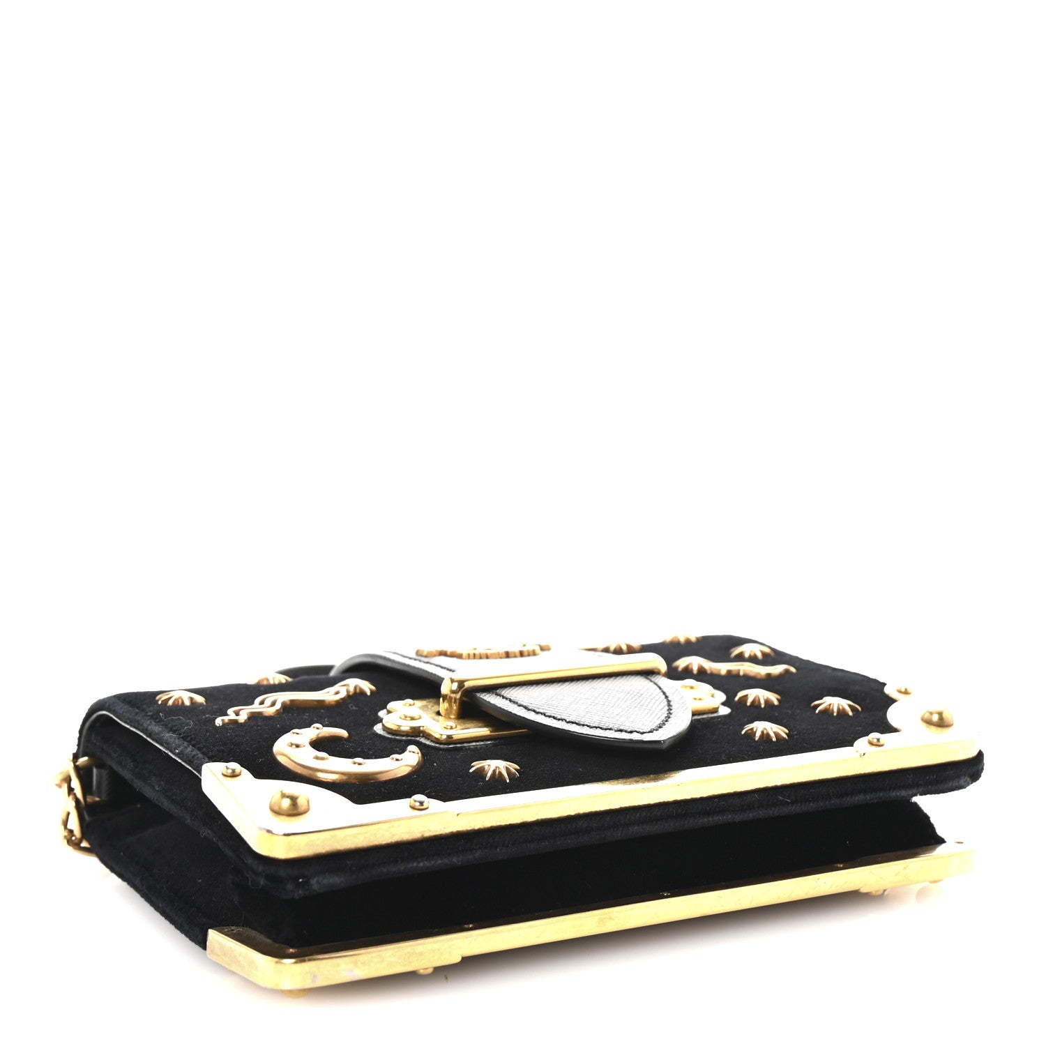 Prada Velvet Cahier Astrology Bag Black 4 of 9