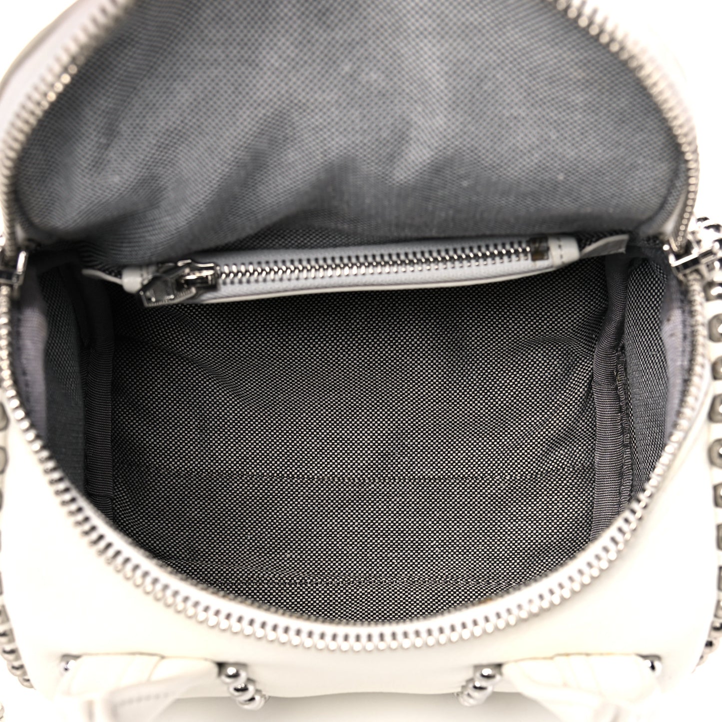 Calfskin Studded Mini Rockie White Rodium Hardware