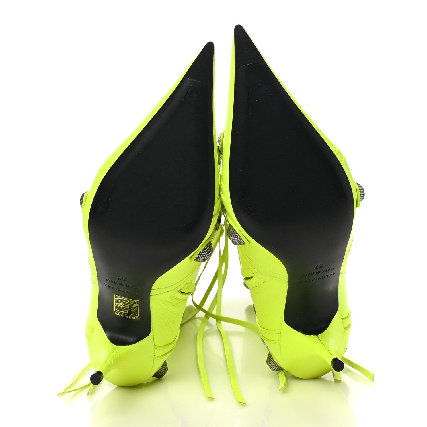 Balenciaga Agneau Arena Cagole 90mm Boots 37 Fluo Yellow 5 of 8