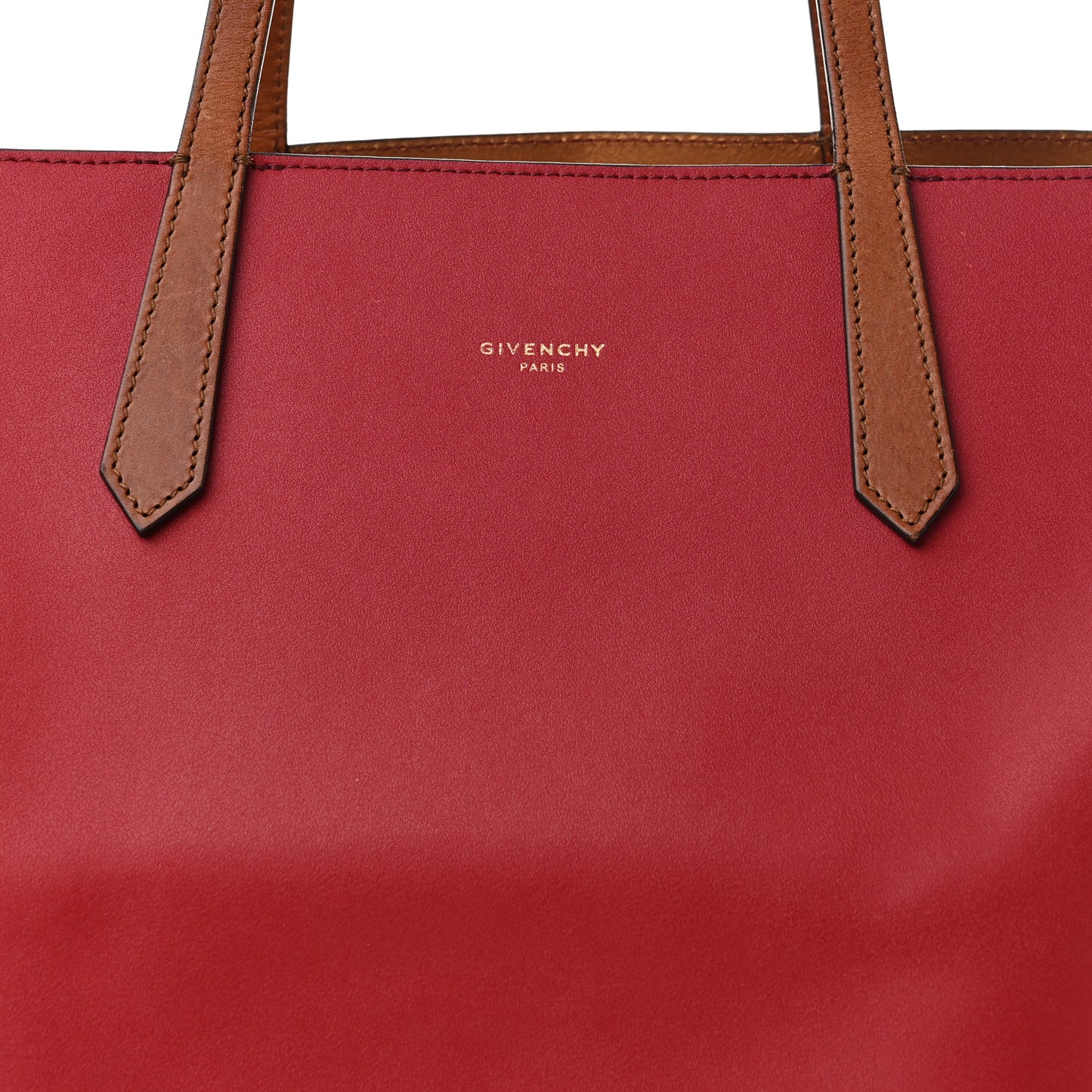 Calfskin Medium GV Shopper Tote Dark Red